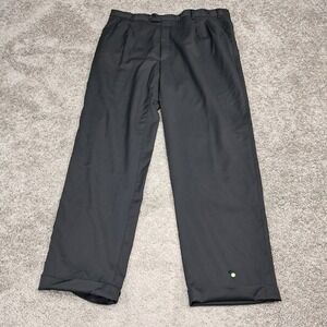 Woolmark Mens 100% Wool Pleated Dress Pants Made in Italy Black 40x31